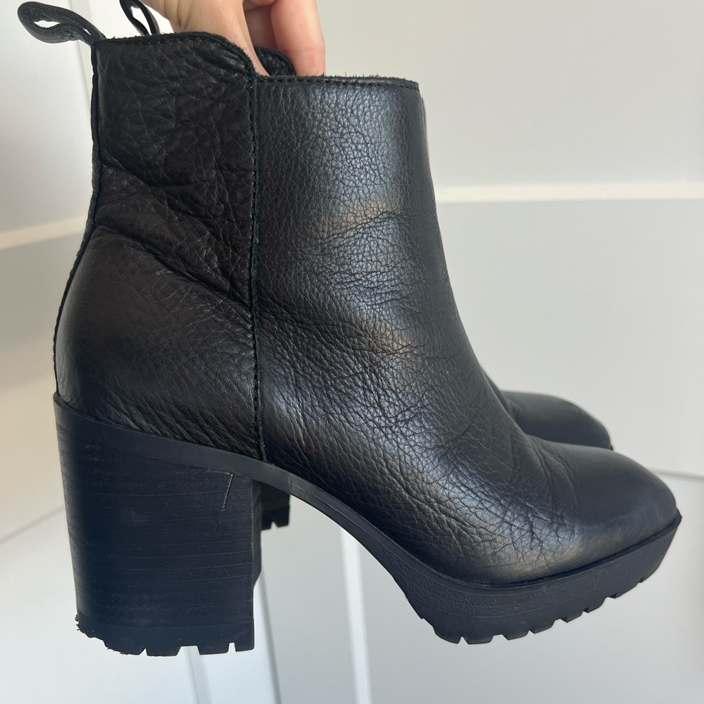 Lucky Brand Genuine Leather Platform Booties Ankle Boots Genuine Leather Size 7